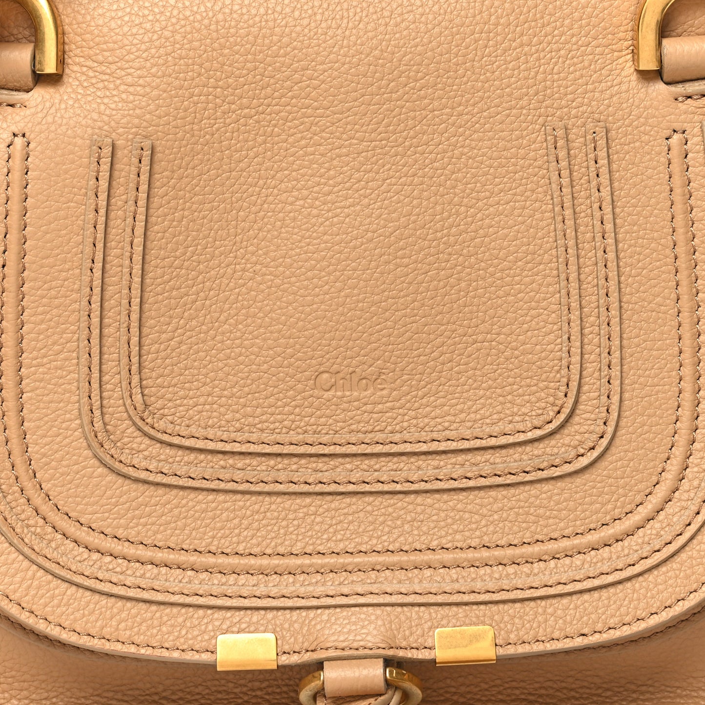 Calfskin Small Marcie Satchel Milky Brown