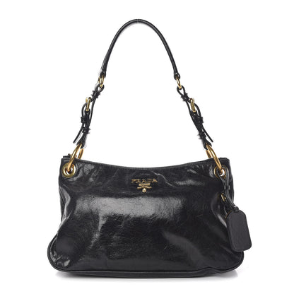 Prada Vitello Shine Shoulder Bag Black 1 of 10