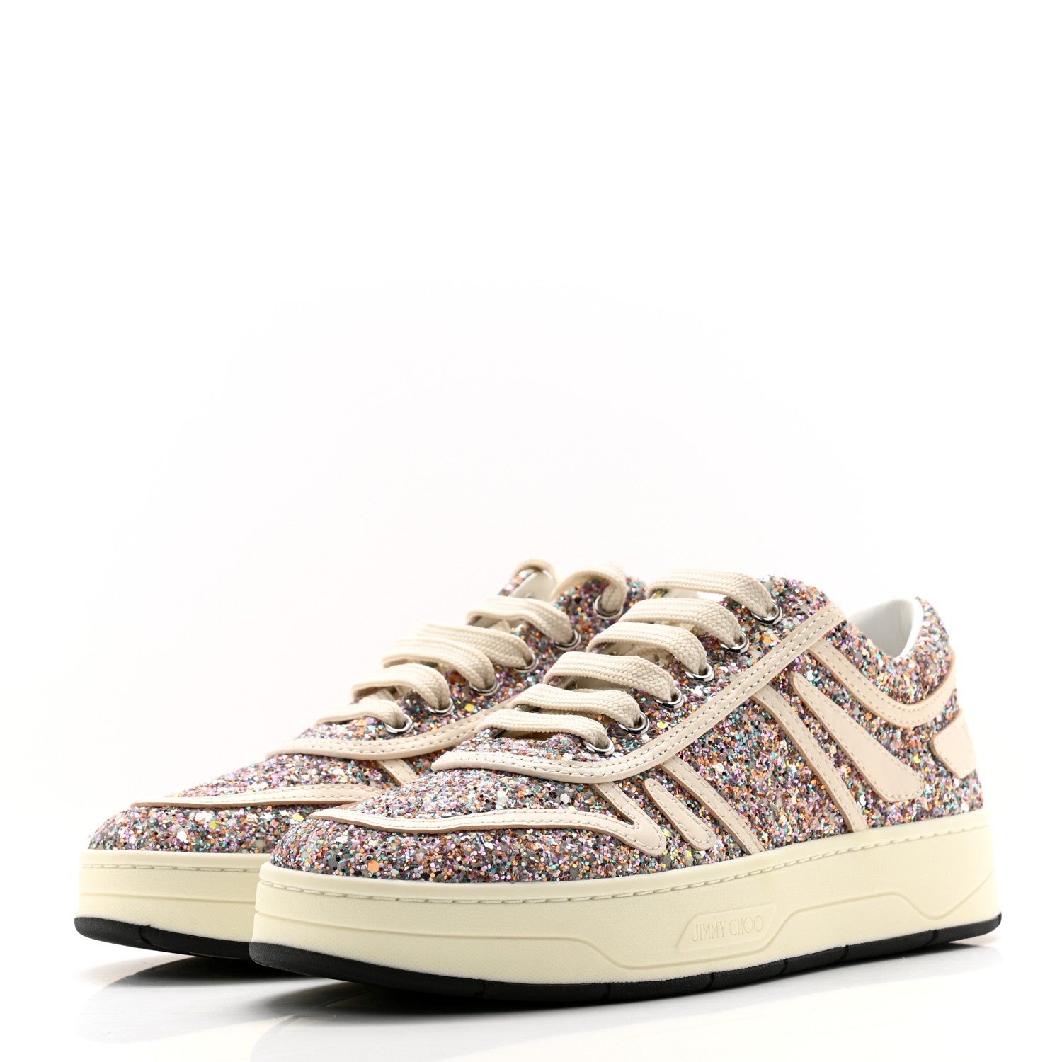 Jimmy Choo Glitter Cash Sneakers 37.5 Ballet Pink 3 of 10