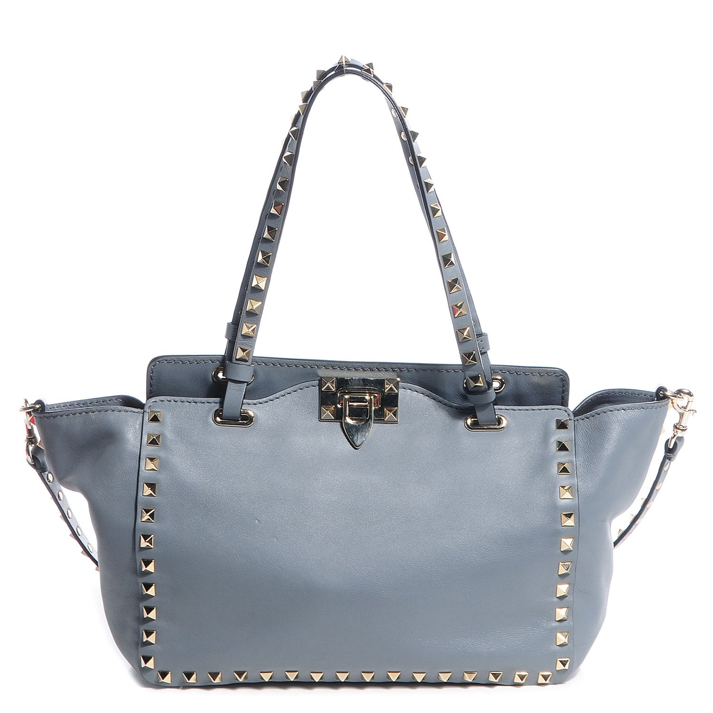 Vitello Small Rockstud Tote Grey