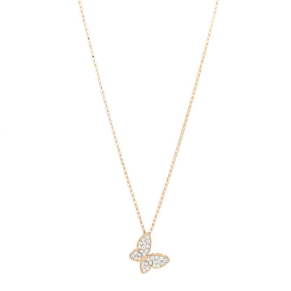 Roberto Coin 18K Yellow Gold Diamond Princess Butterfly Pendant Necklace 1 of 4