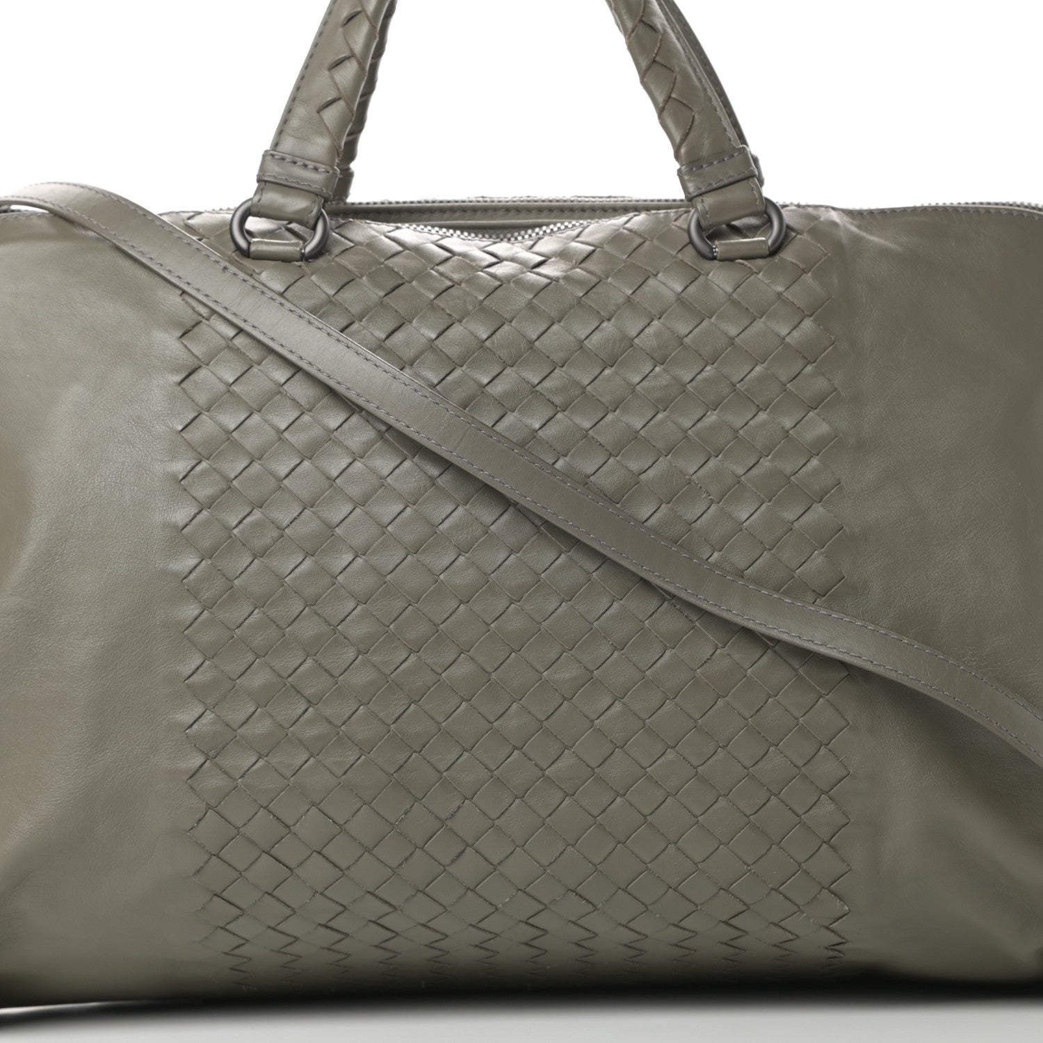 Bottega Veneta Calfskin Intrecciato Large Leggero Tote Kaki Fondente 10 of 14