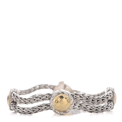 John Hardy Sterling Silver 22K Yellow Gold 12mm Palu Station Bracelet 1 of 6