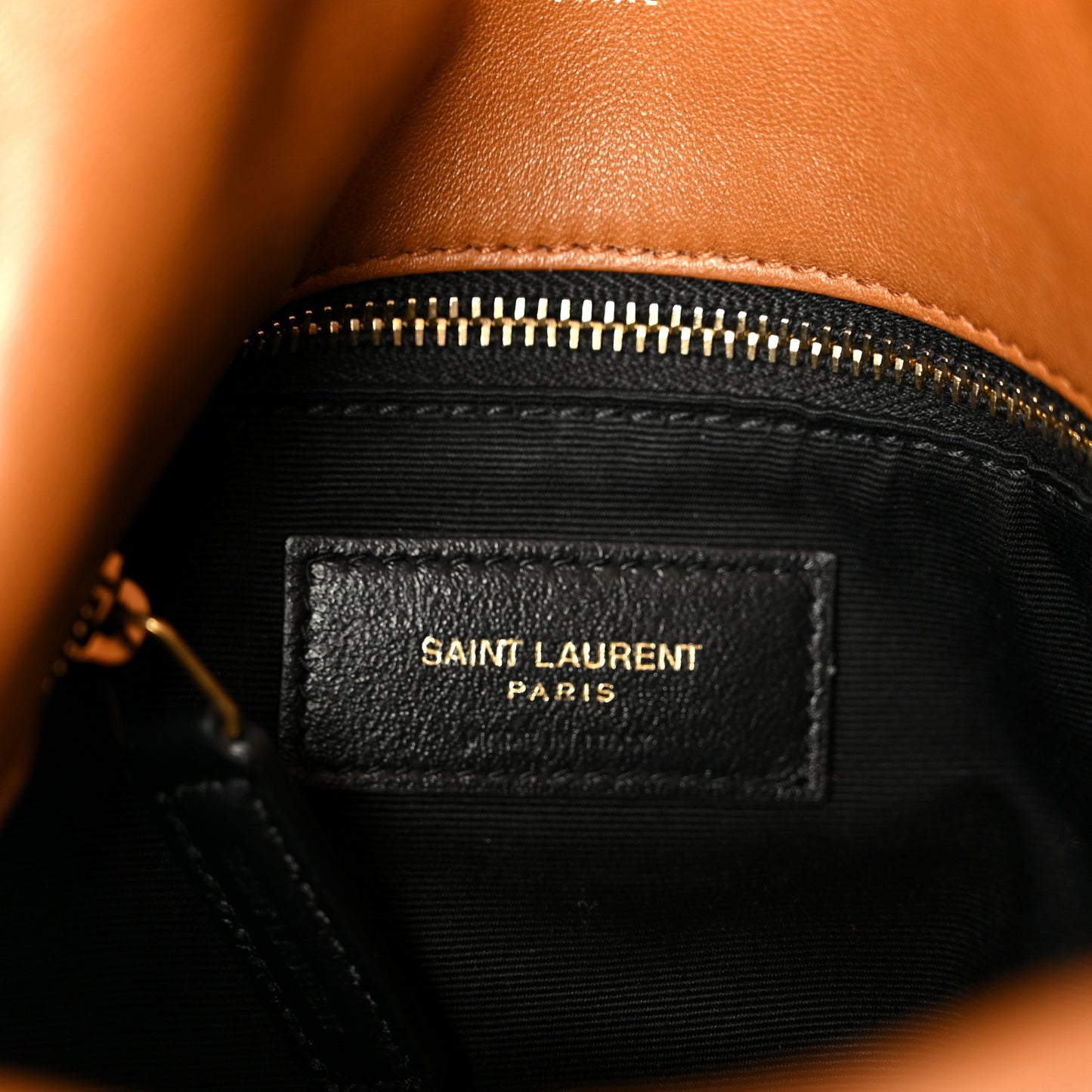 Lambskin Quilted Small Loulou Puffer Monogram Chain Satchel Dark Honey
