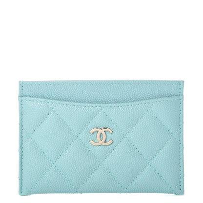 Chanel Caviar Quilted Card Holder Light Blue 1 of 8