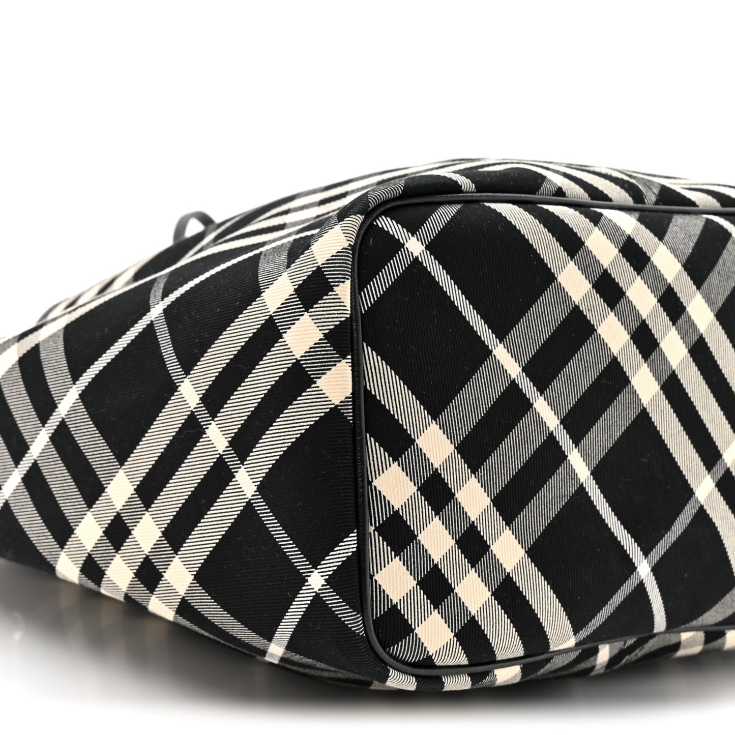 Check Medium Bucket Bag Black Calico