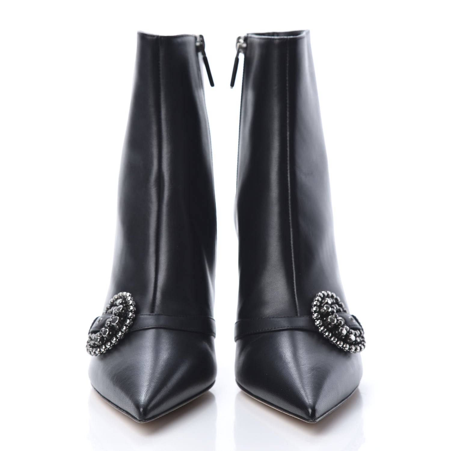 Christian Dior Lambskin Studded Buckle Ankle Boots 39 Black 2 of 10