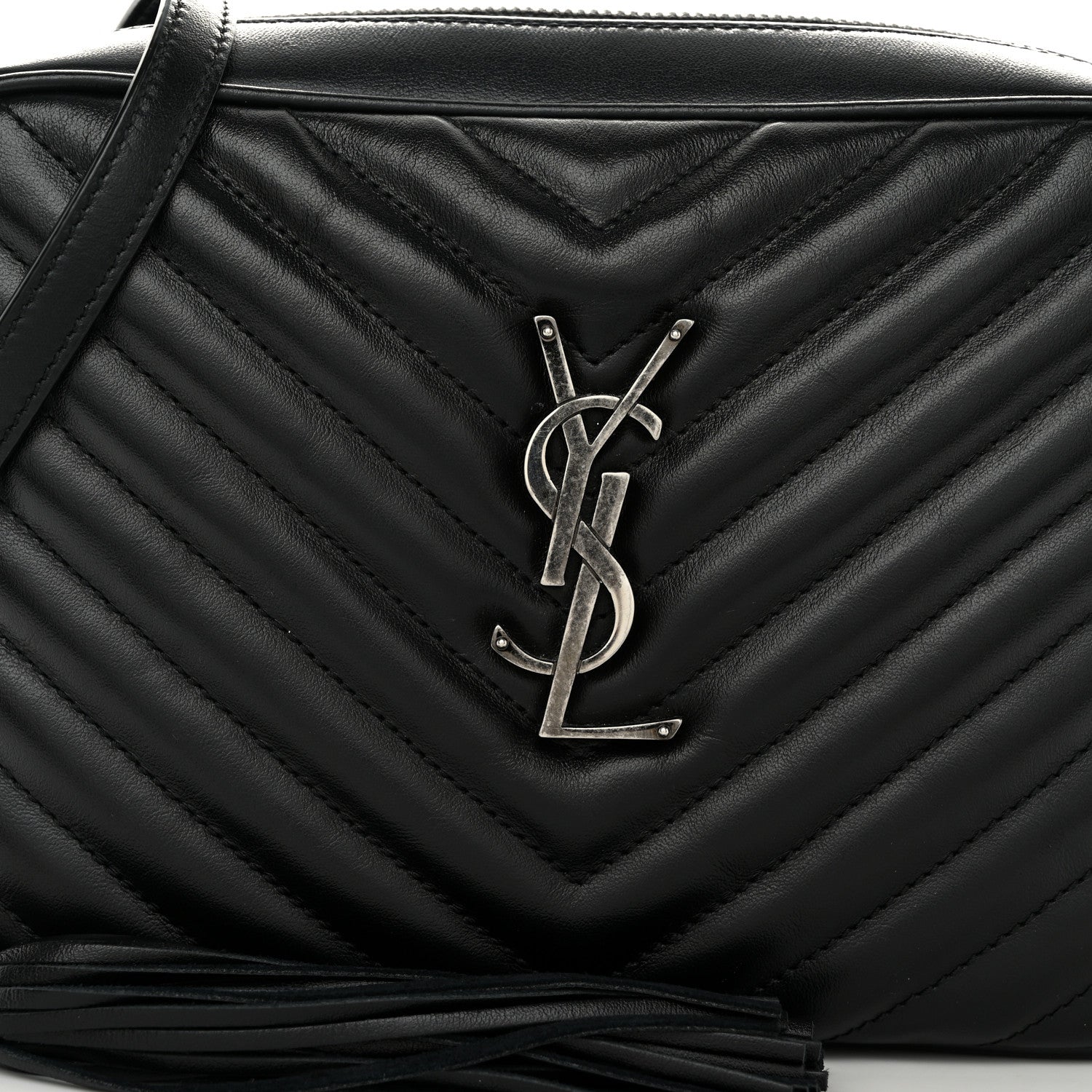 Saint Laurent Calfskin Matelasse Monogram Lou Camera Bag Black 8 of 10