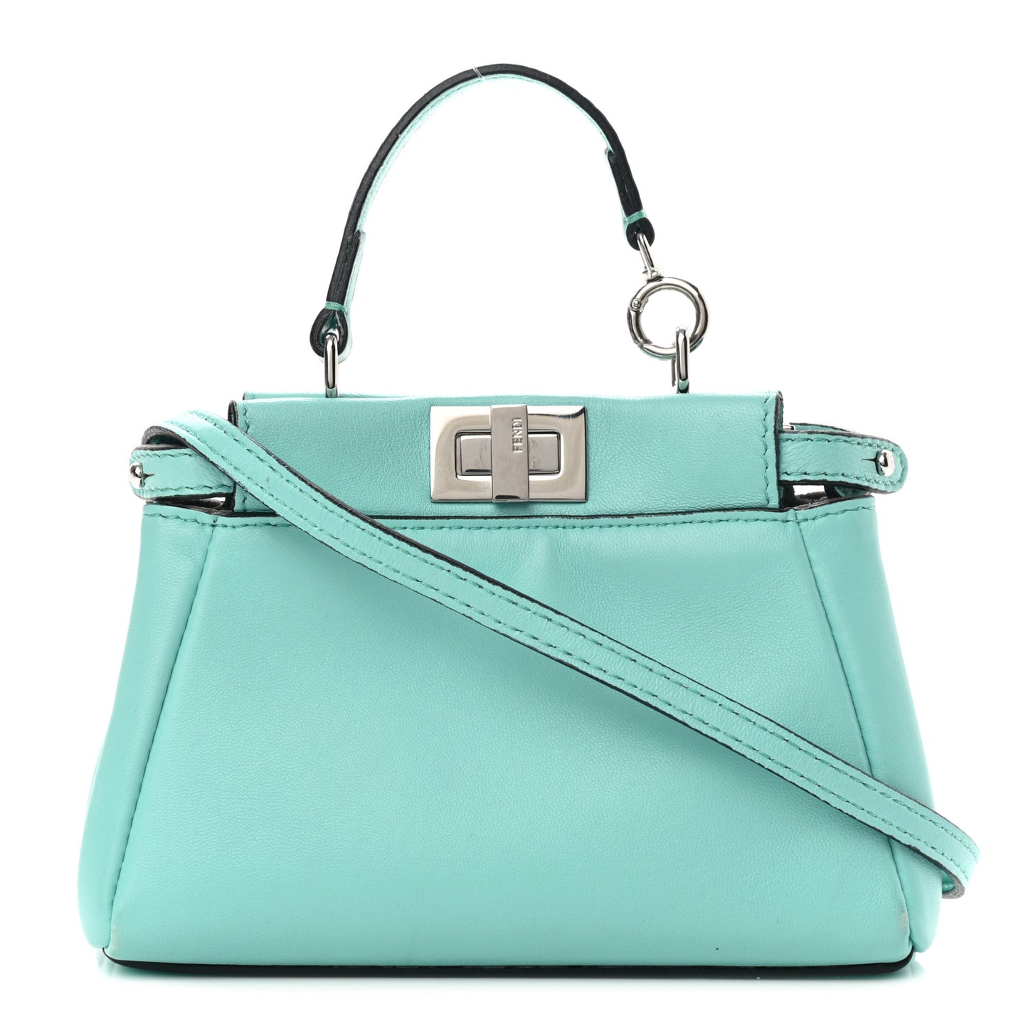 Shiny Nappa Micro Peekaboo Iconic Satchel Turchese Egiz