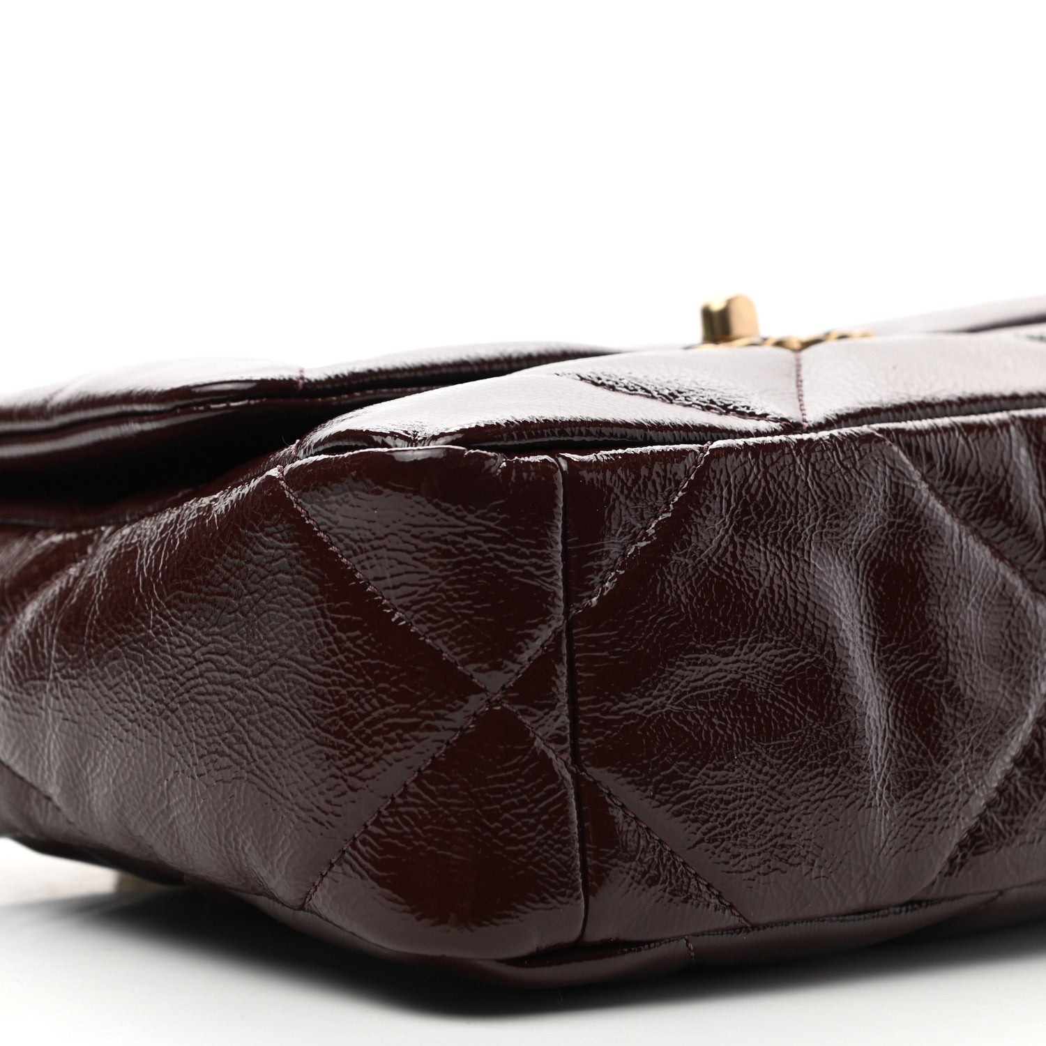 Chanel Shiny Crumpled Calfskin Quilted Medium Chanel 19 Flap Burgundy 8 of 9