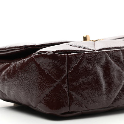 Chanel Shiny Crumpled Calfskin Quilted Medium Chanel 19 Flap Burgundy 8 of 9