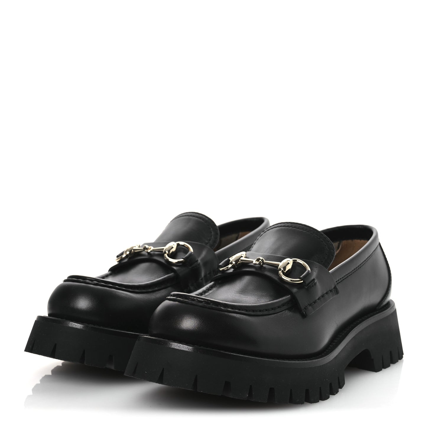 Betis Glamour Calfskin Womens Horsebit Loafers 37.5 Black