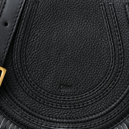 Chloe Calfskin Mini Marcie Round Fringe Crossbody Bag Black 7 of 9