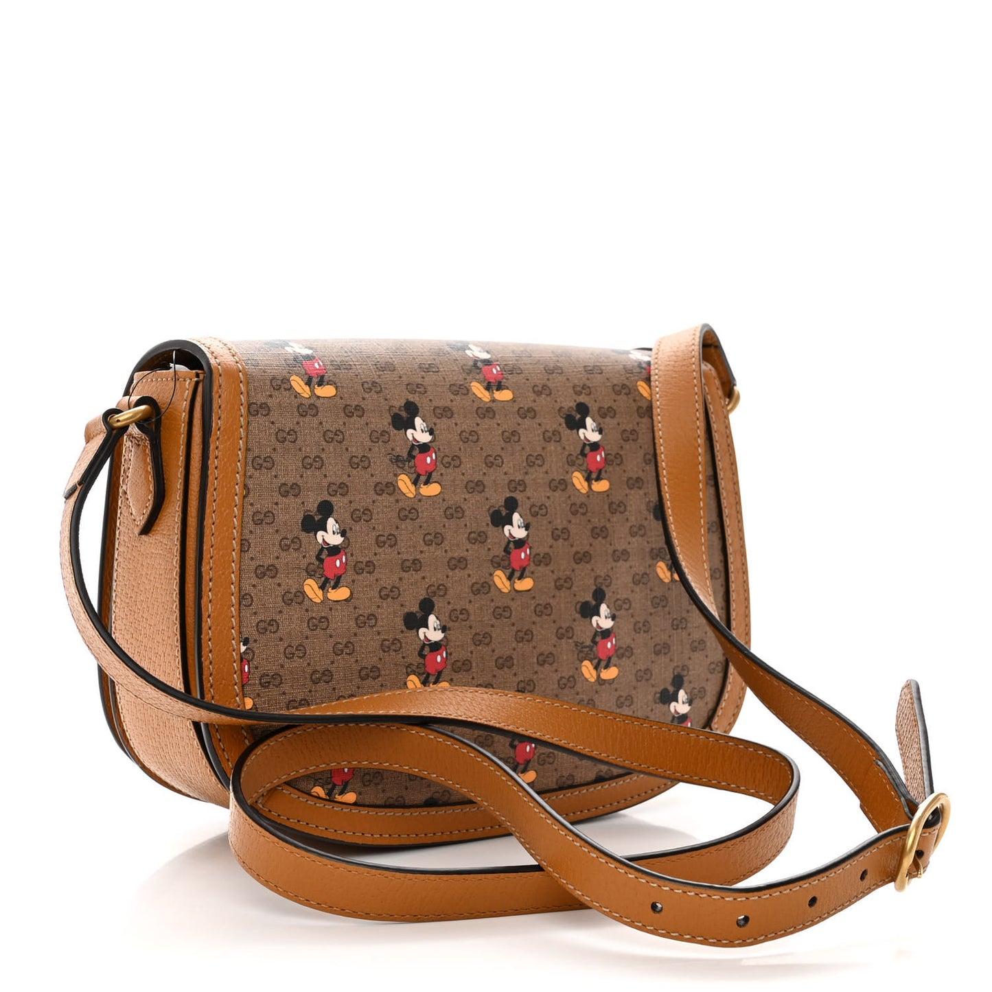 X DISNEY Mini Vintage GG Supreme Monogram Mickey Mouse Small Flap Messenger Bag Beige Vintage Sun Oil