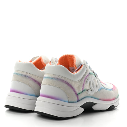 Chanel Wool Suede Calfskin CC Sneakers 38 Multicolor 4 of 8