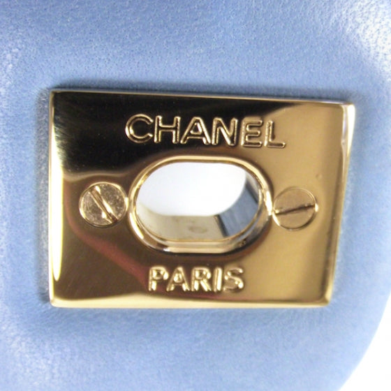 Lambskin Valentine Charms Medium Flap Baby Blue