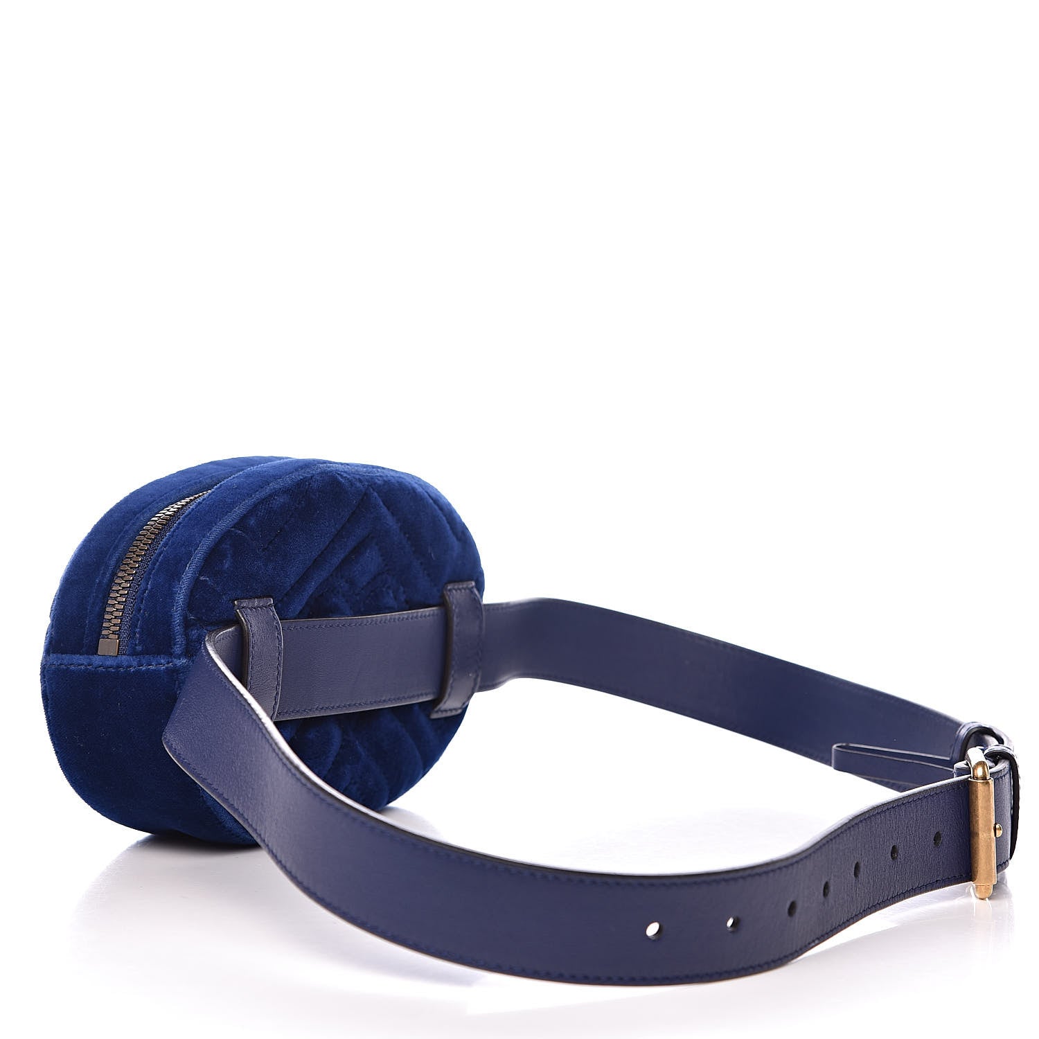 Gucci Velvet Matelasse GG Marmont Belt Bag 85 34 Cobalt Blue 3 of 10
