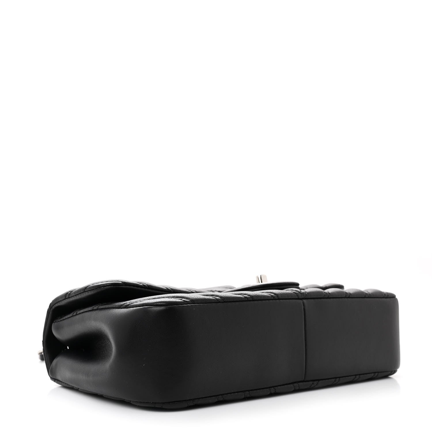 Chanel Lambskin Chevron Quilted Double Stitch Medium Single Flap Black 4 of 11