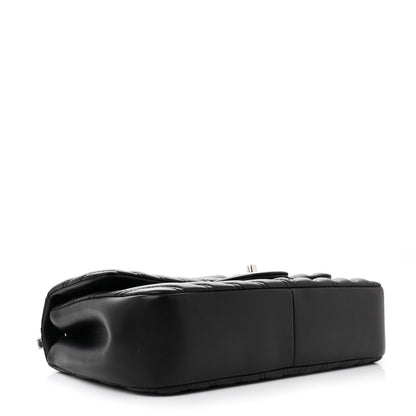 Chanel Lambskin Chevron Quilted Double Stitch Medium Single Flap Black 4 of 11