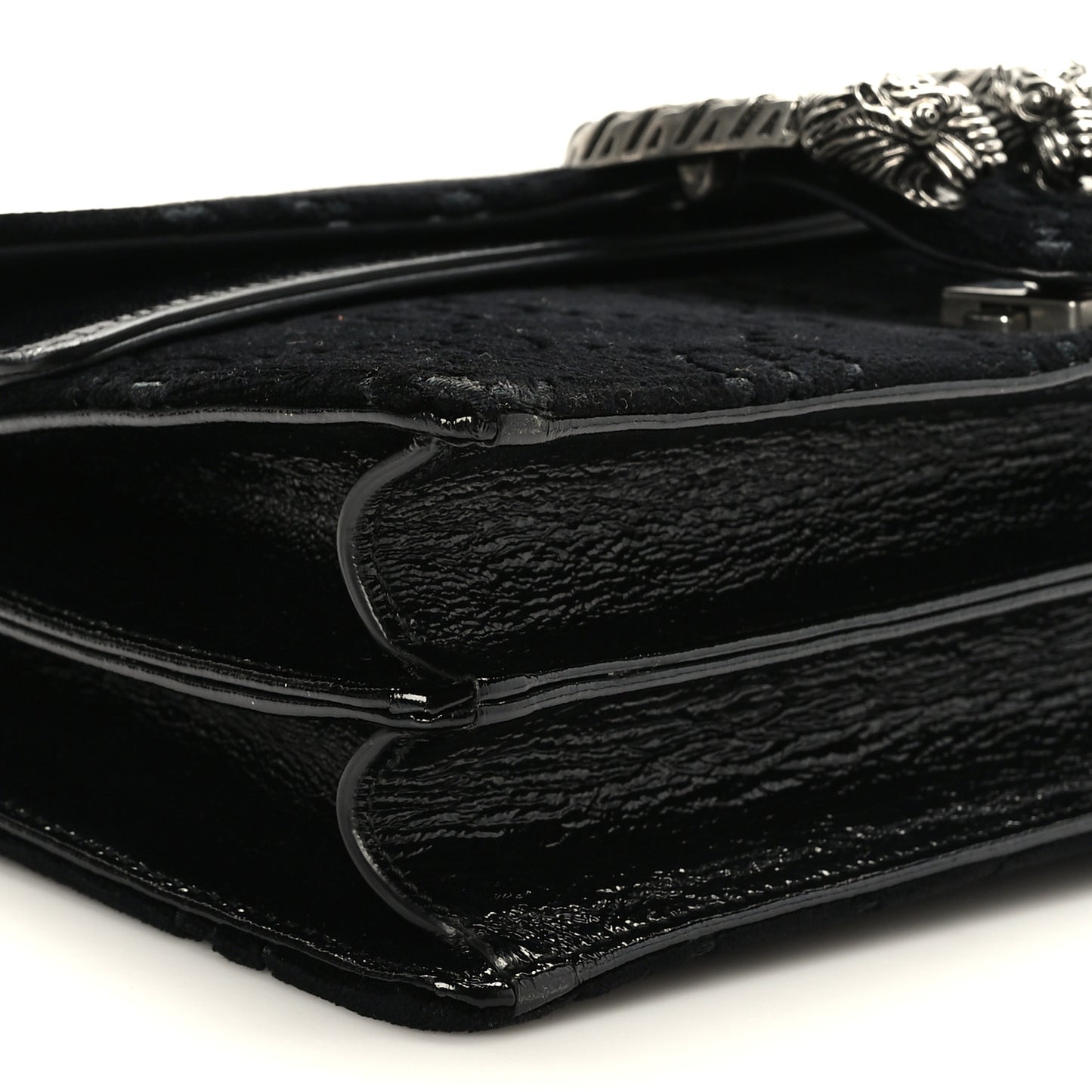 Velvet GG Monogram Small Dionysus Shoulder Bag Black