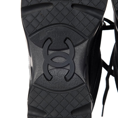 Chanel Toile Suede Calfskin CC Sneakers 37.5 Black 8 of 9