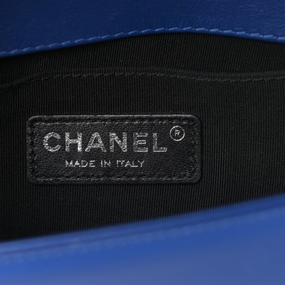 Chanel Patent Calfskin Quilted Small Plexiglass Boy Flap Blue 6 of 15