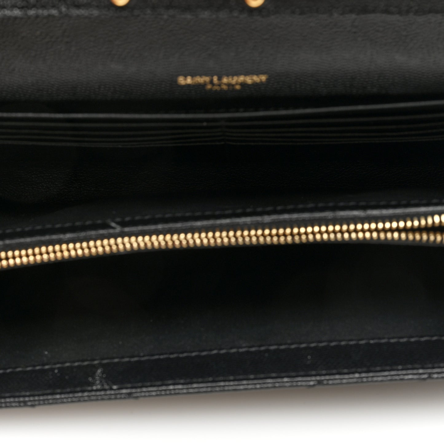 Grain De Poudre Matelasse Chevron Monogram Chain Wallet Black