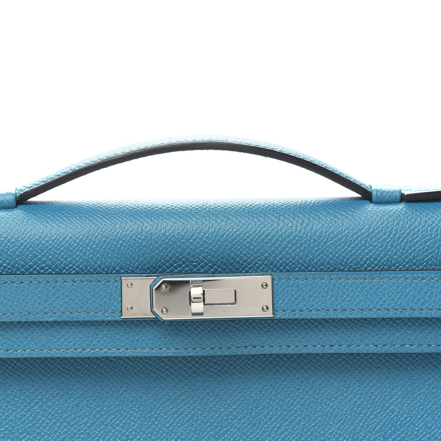 Hermes Epsom Kelly Cut Clutch Pochette Turquoise 10 of 10