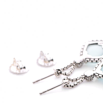 David Yurman Sterling Silver Diamond Chalcedony Earrings 4 of 6