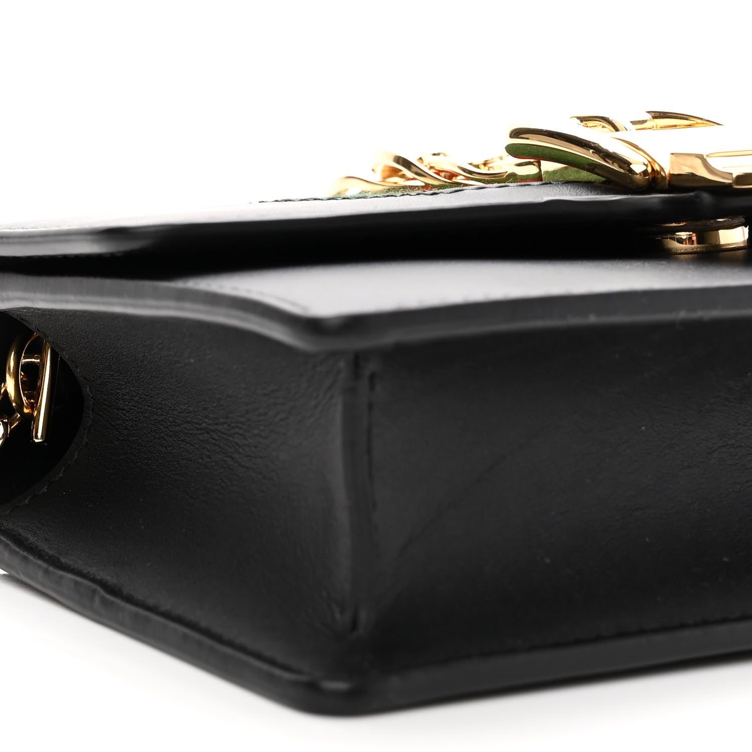Gucci Calfskin Super Mini Sylvie Chain Shoulder Bag Black 8 of 9