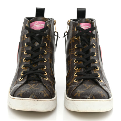 Louis Vuitton Calfskin Monogram World Tour Sneaker Boot 38.5 2 of 20
