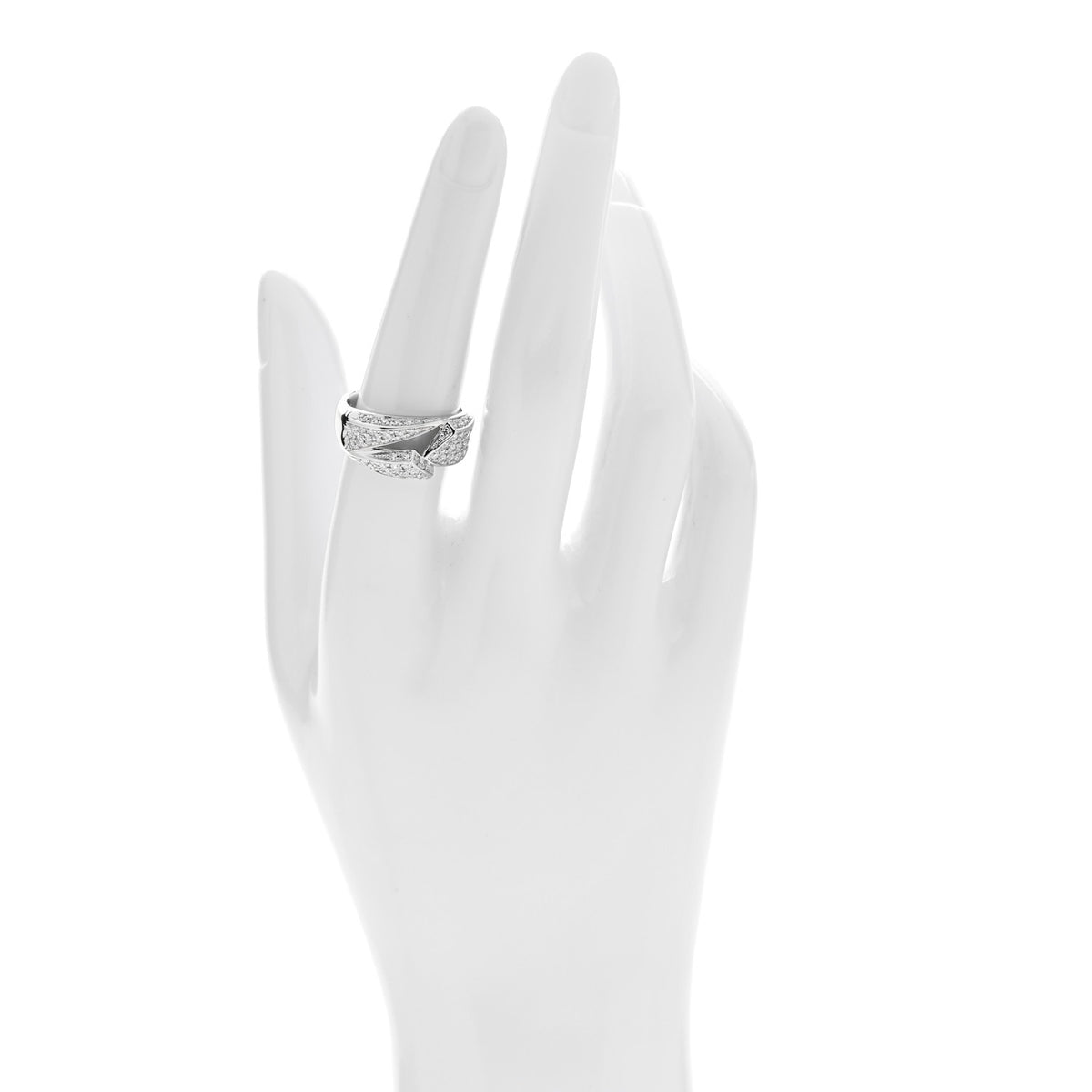 Parker & West by FASHIONPHILE Platinum Diamond .74ctw Geometric Open Band Ring 54 6.75 2 of 9