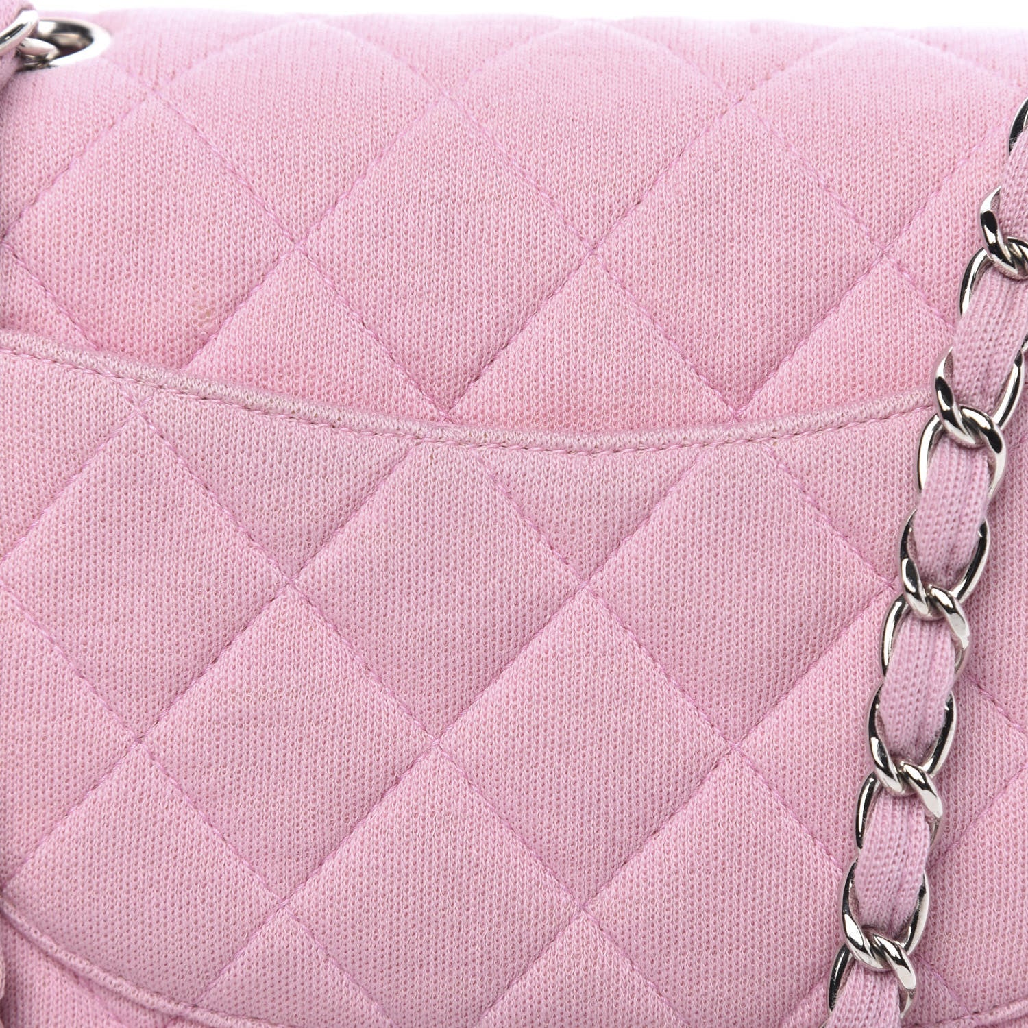 Chanel Jersey Quilted Mini Square Flap Pink 10 of 12