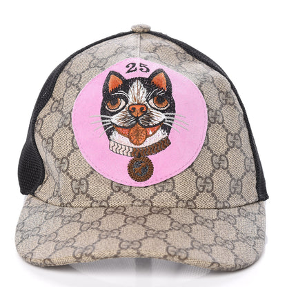 Gucci GG Supreme Monogram Bosco Patch Baseball Hat M Beige Malva 3 of 8