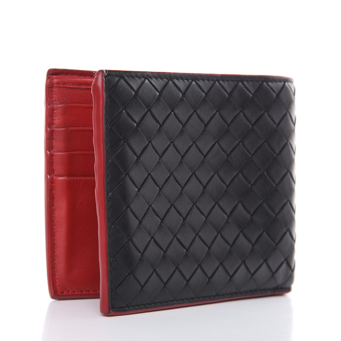 Nappa Intrecciato Bi-Fold Wallet Black Multicolor