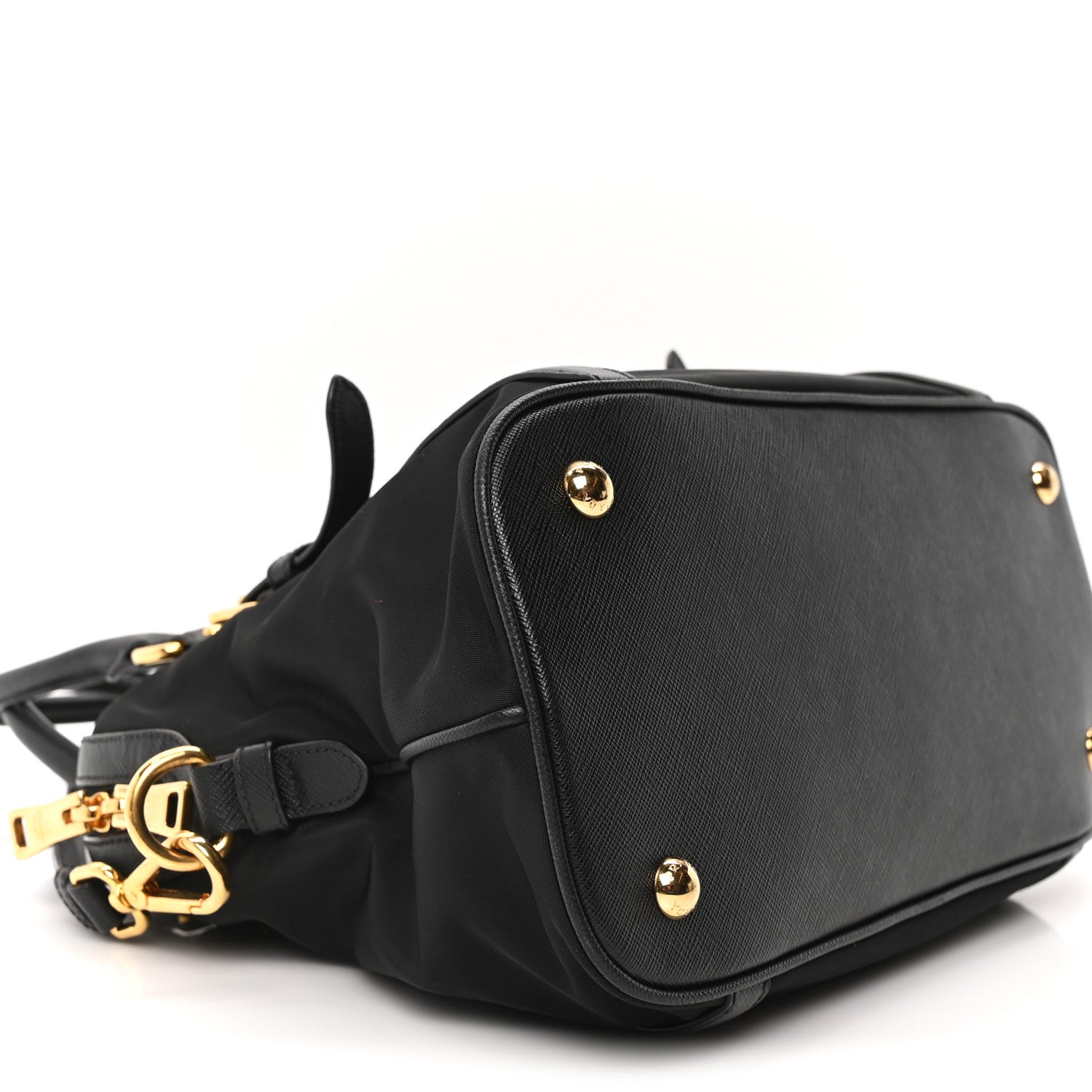 Prada Tessuto Nylon Saffiano Small Tote Black 8 of 9