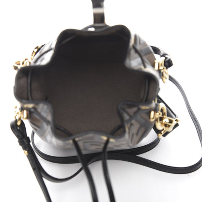 Fendi Vitello Liberty F is Fendi Bi-Color FF 1974 Embossed Mini Mon Tresor Bucket Bag Maya Black 6 of 11