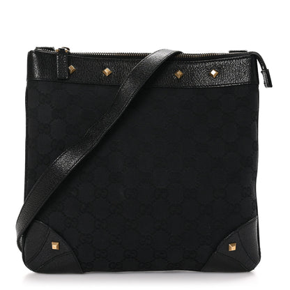 Gucci Monogram Studded Messenger Black 1 of 12