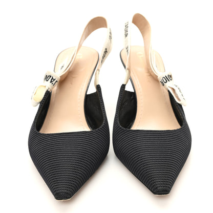 Christian Dior Technical Canvas Ribbon J Adior Slingback 65mm Pumps 39.5 Black 3 of 10