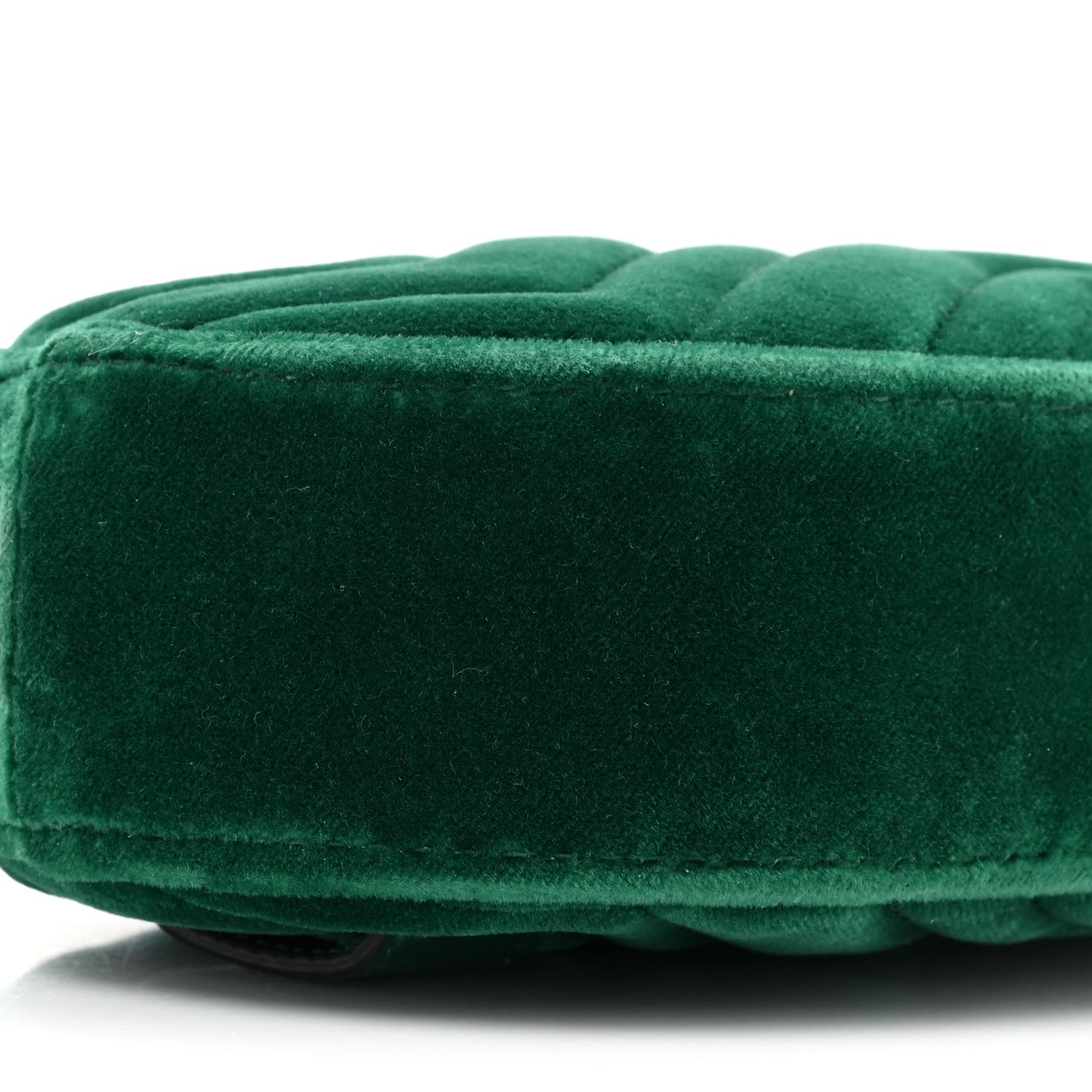 Gucci Velvet Matelasse GG Marmont Belt Bag 85 34 Green 9 of 13
