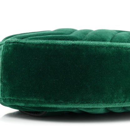 Gucci Velvet Matelasse GG Marmont Belt Bag 85 34 Green 9 of 13