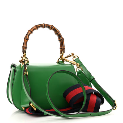 Gucci Boarded Dyana Lux Calfskin Web Small Bamboo 1947 Top Handle Bag Spring Green 4 of 10