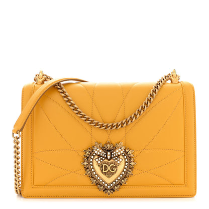Dolce & Gabbana Calfskin Large Devotion Crossbody Bag Yellow 1 of 10