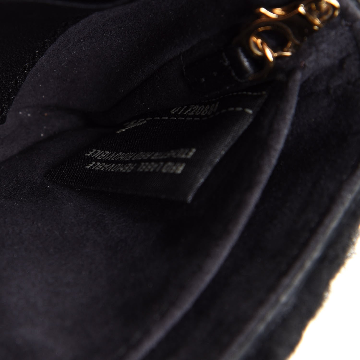 Fendi Shearling Shiny Nappa Micro Baguette Black 8 of 10