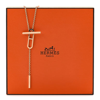 Hermes 18K Rose Gold Diamond PM Ever Chaine D'Ancre Necklace 6 of 6