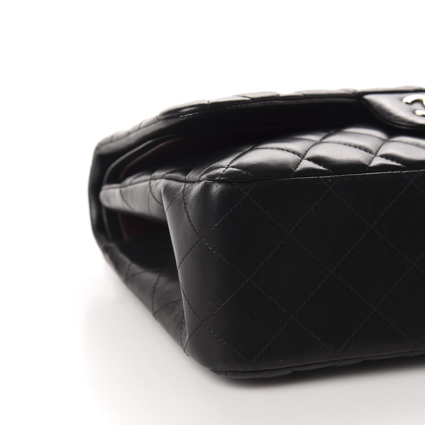 Lambskin Quilted Jumbo Double Flap Black