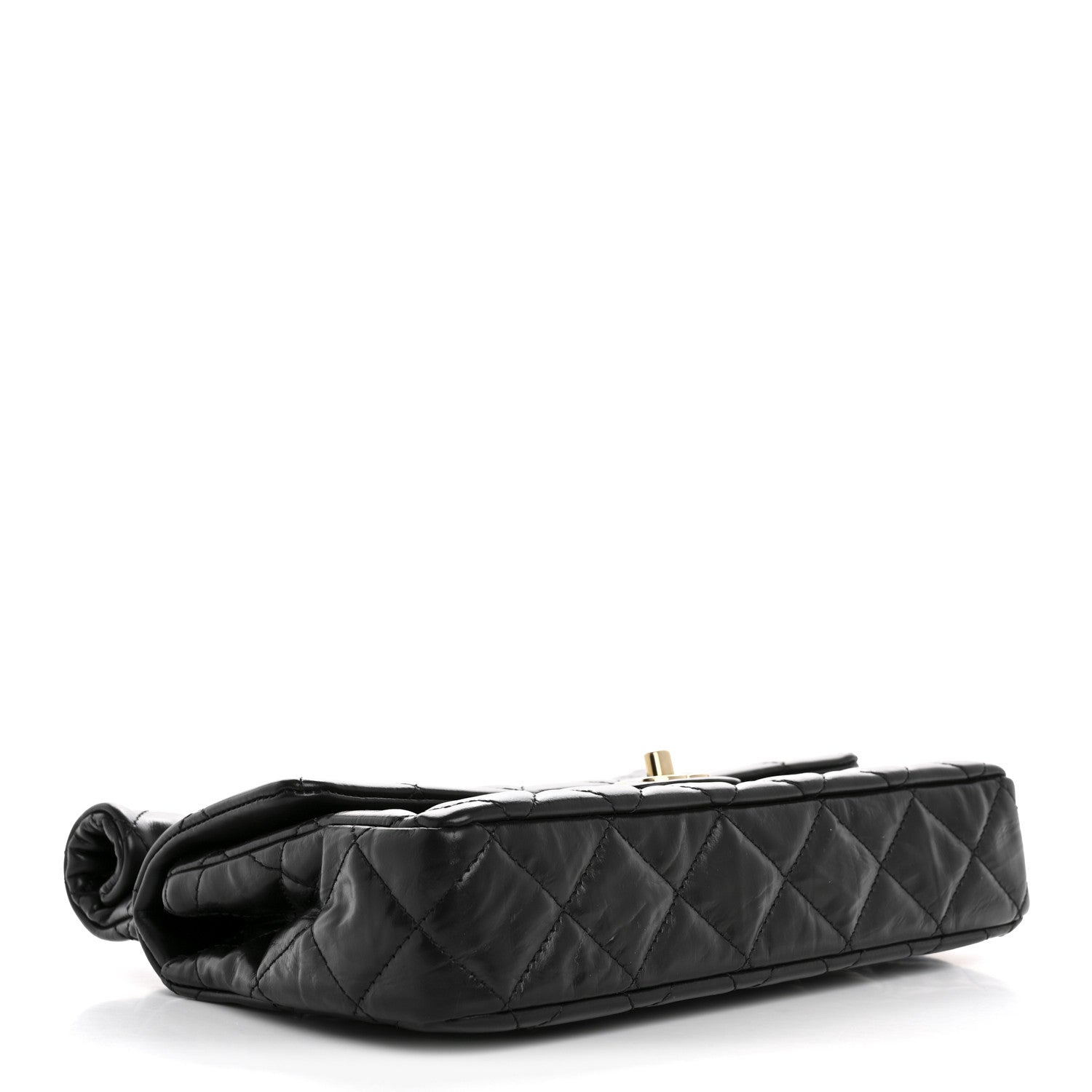 Chanel Crumpled Calfskin Quilted Clutch Black 4 of 8