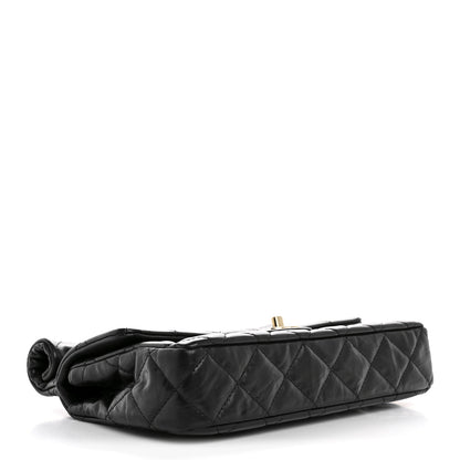 Chanel Crumpled Calfskin Quilted Clutch Black 4 of 8