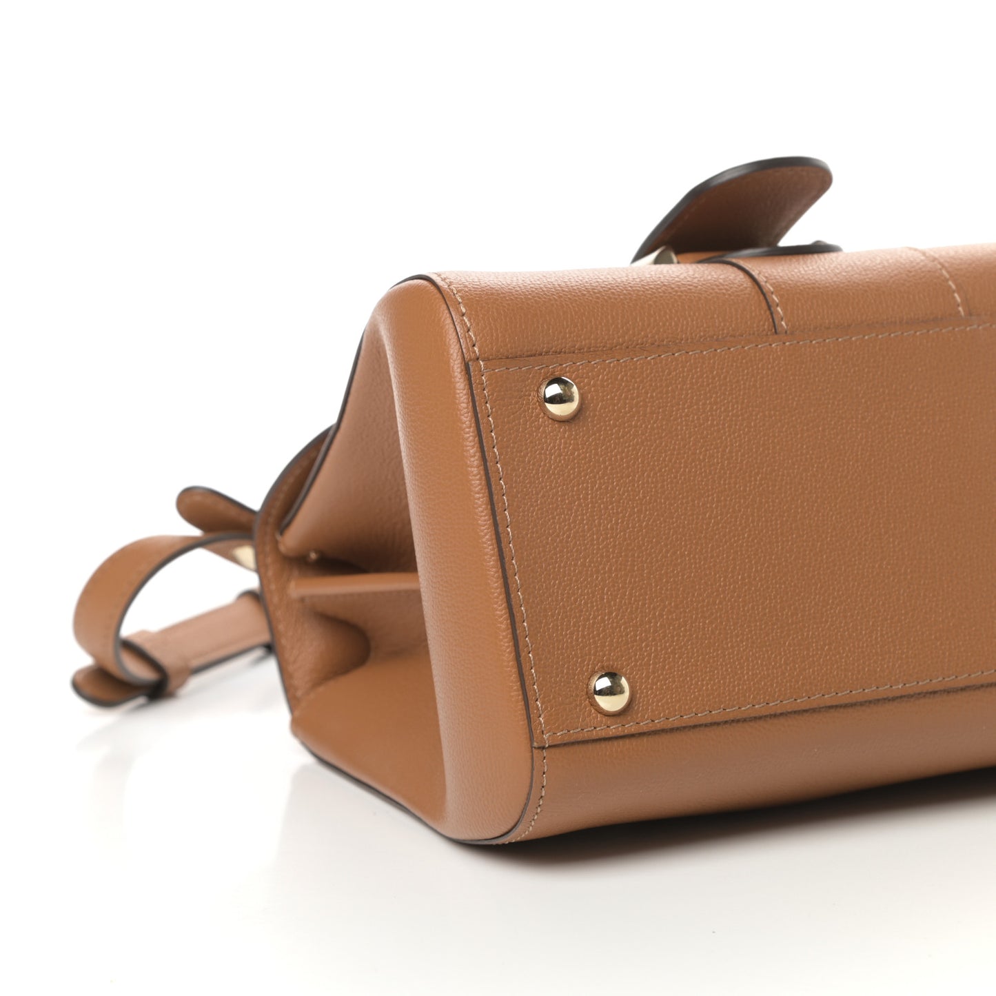 Grained Calfskin Mini Brillant Satchel Natural