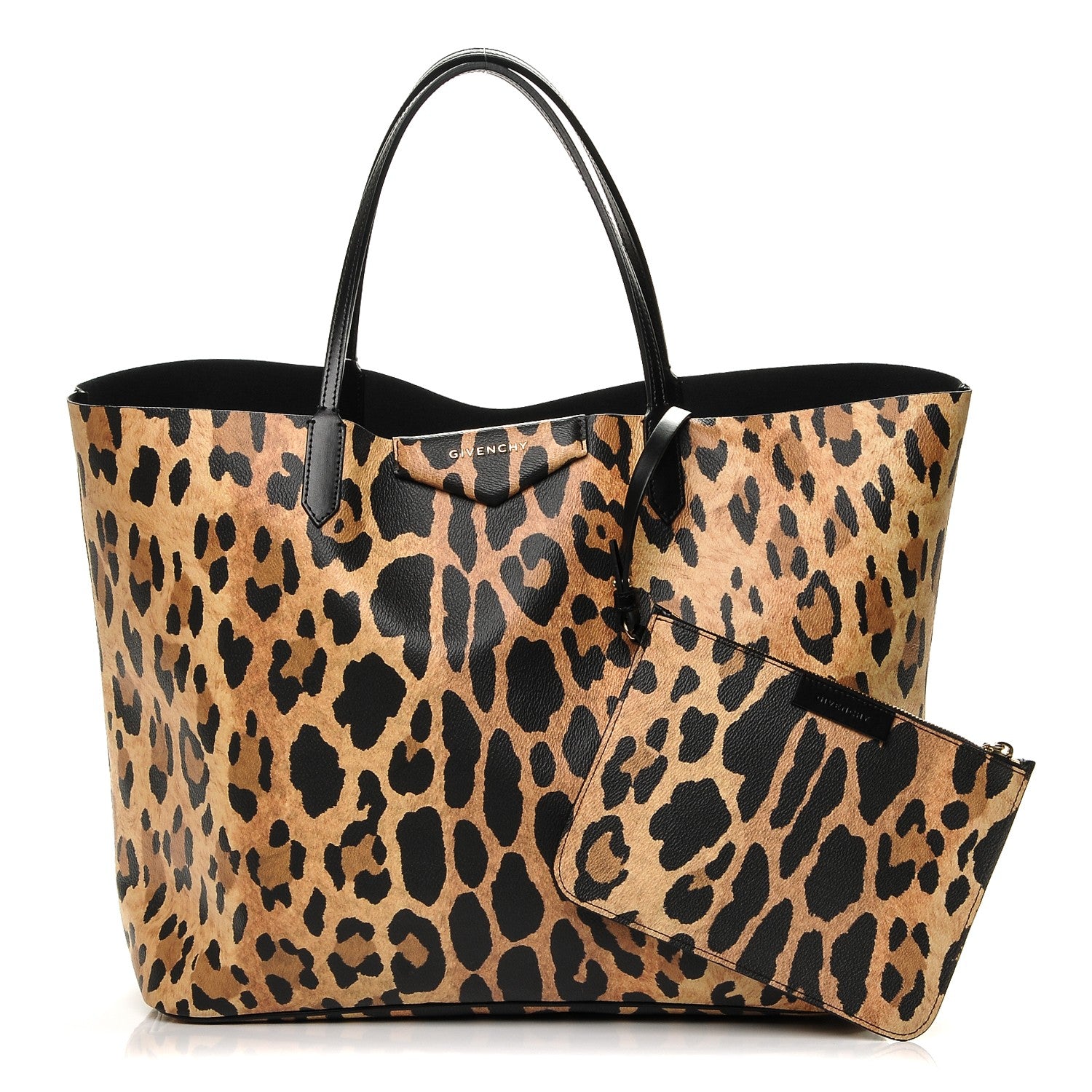 Givenchy Textured Coated Canvas Leopard Print Large Antigona Tote 1 of 6